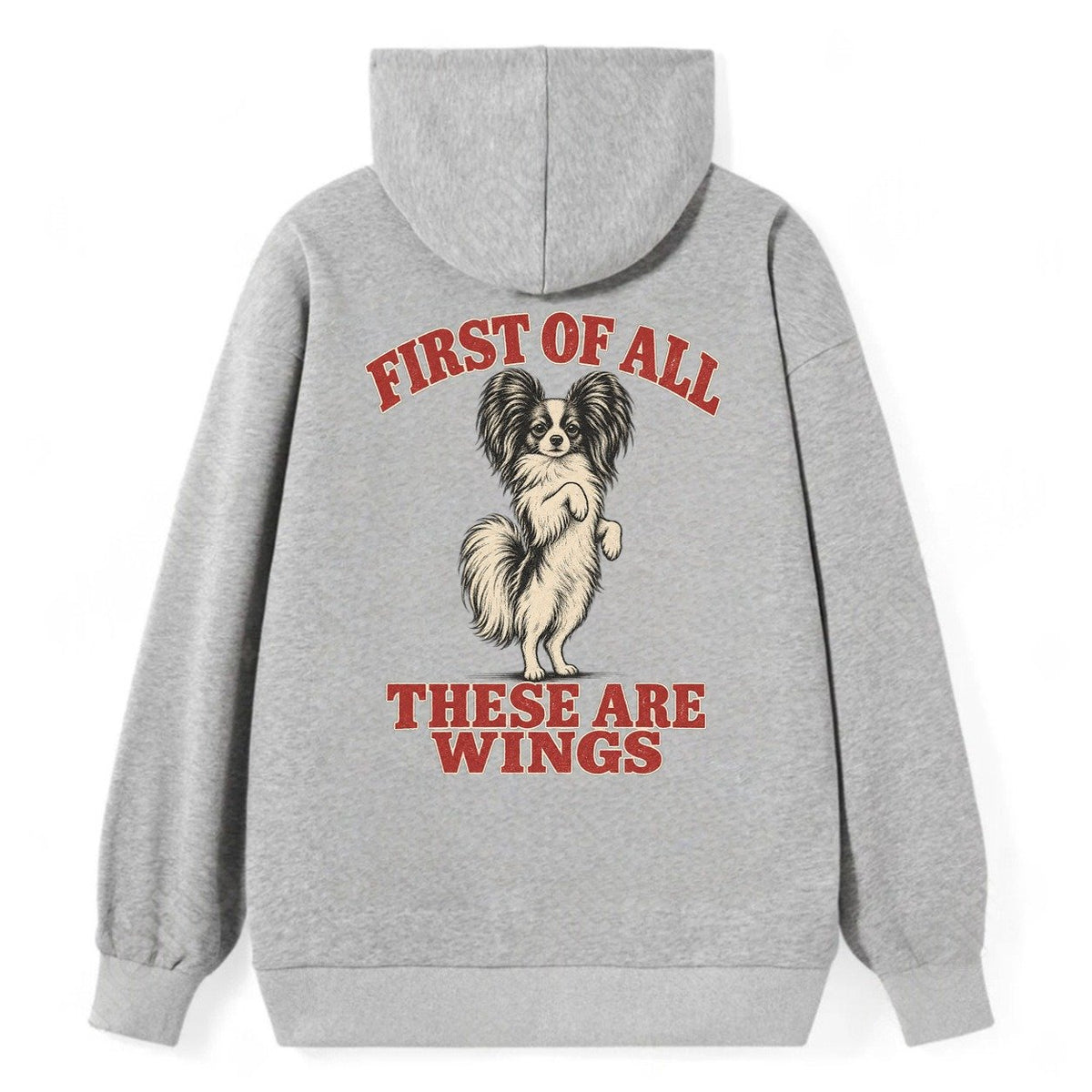 Papillon Dog Declarations Classic Pullover Hoodie – Grey