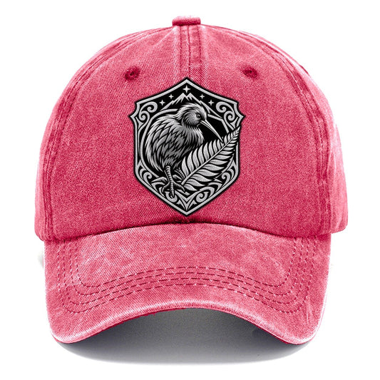 New Zealand Minimal Emblem Country Logos Classic Cap – Pomegranate Blush
