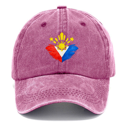 Philippine Flag Heart Sun and Stars Classic Cap – Dusty Rose