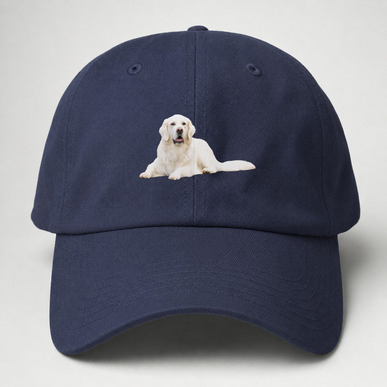 White English Cream Golden Retrievers Baseball Cap – Twilight Navy