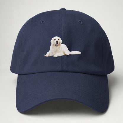 White English Cream Golden Retrievers Baseball Cap – Twilight Navy