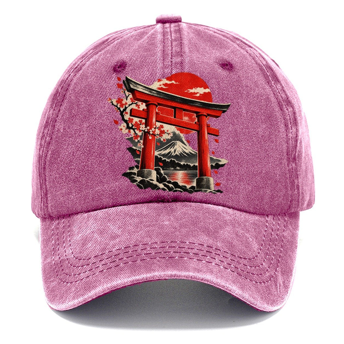 Torii Gate Mount Fuji Blossoms Classic Cap – Dusty Rose