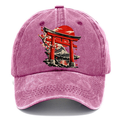 Torii Gate Mount Fuji Blossoms Classic Cap – Dusty Rose
