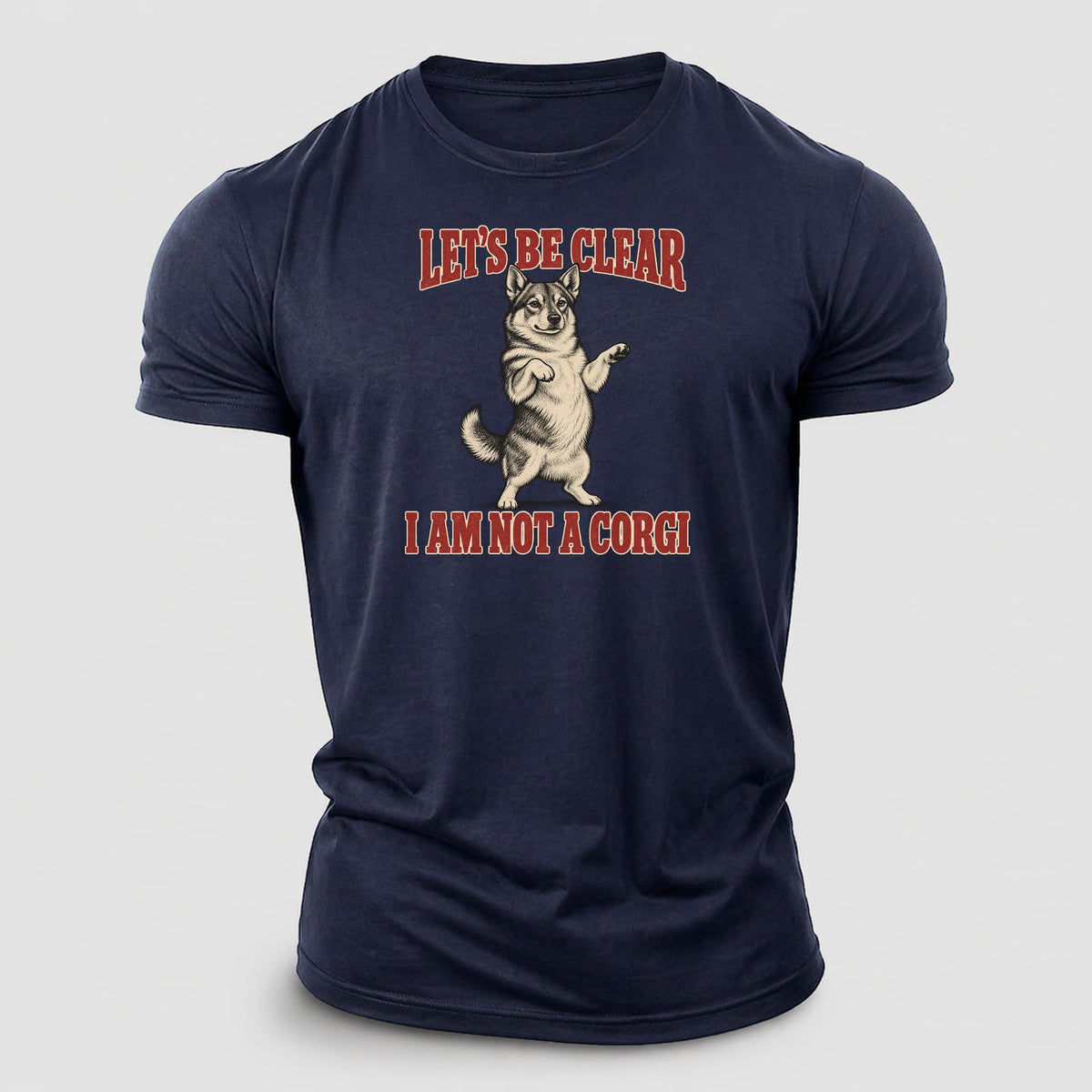Swedish Vallhund Dog Declarations Cotton T-Shirt – Navy
