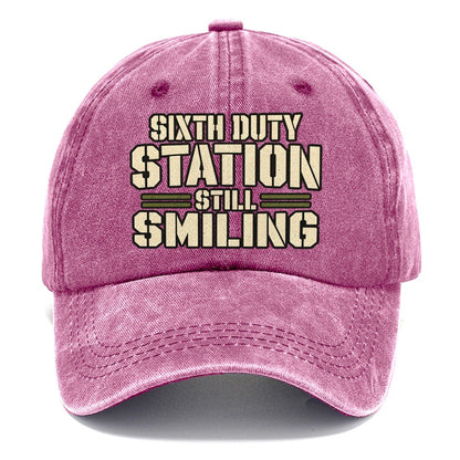 Sixth Duty Station Still Smiling Barracks Wit Classic Cap – Dusty Rose