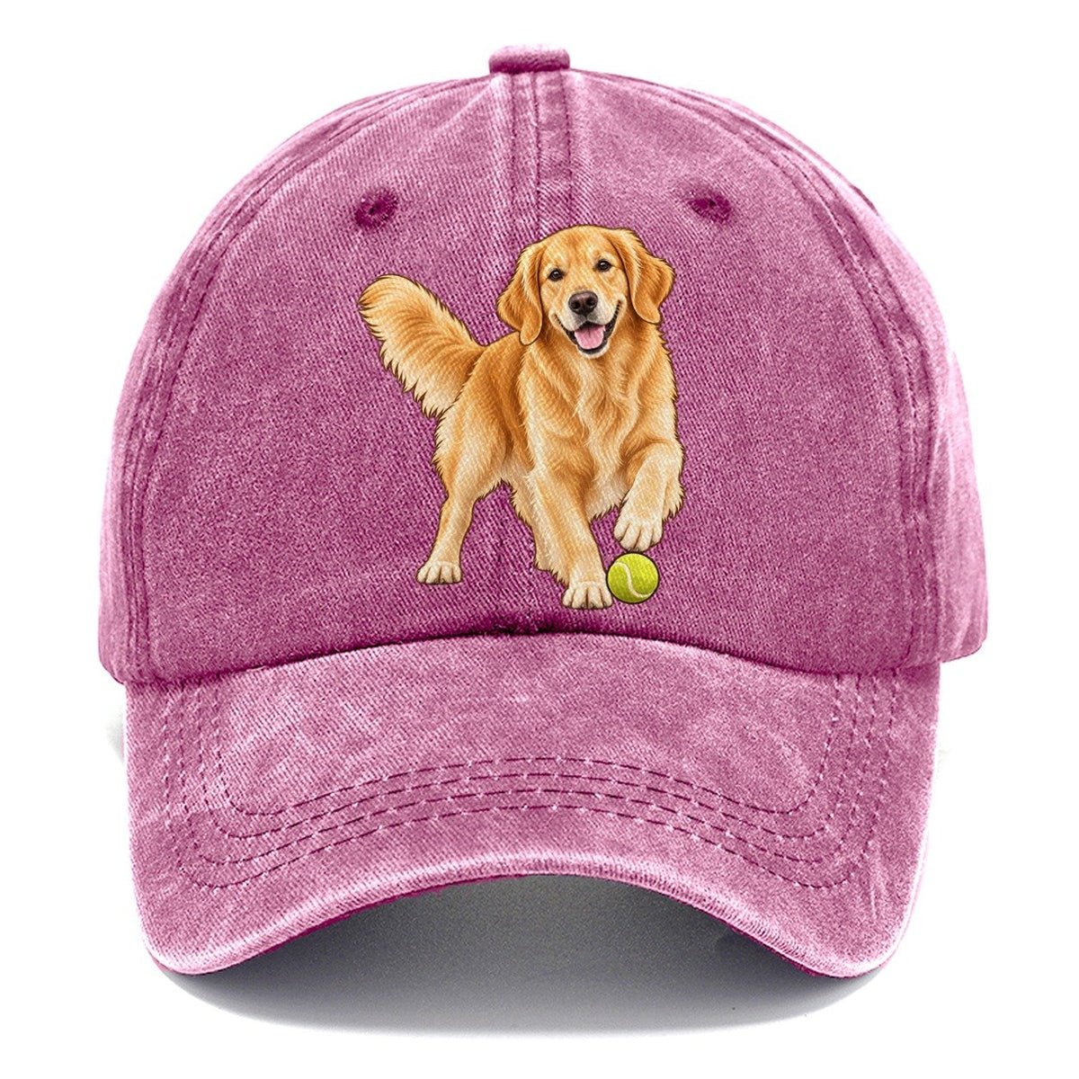 Golden Retriever with Tennis Ball Classic Cap – Dusty Rose