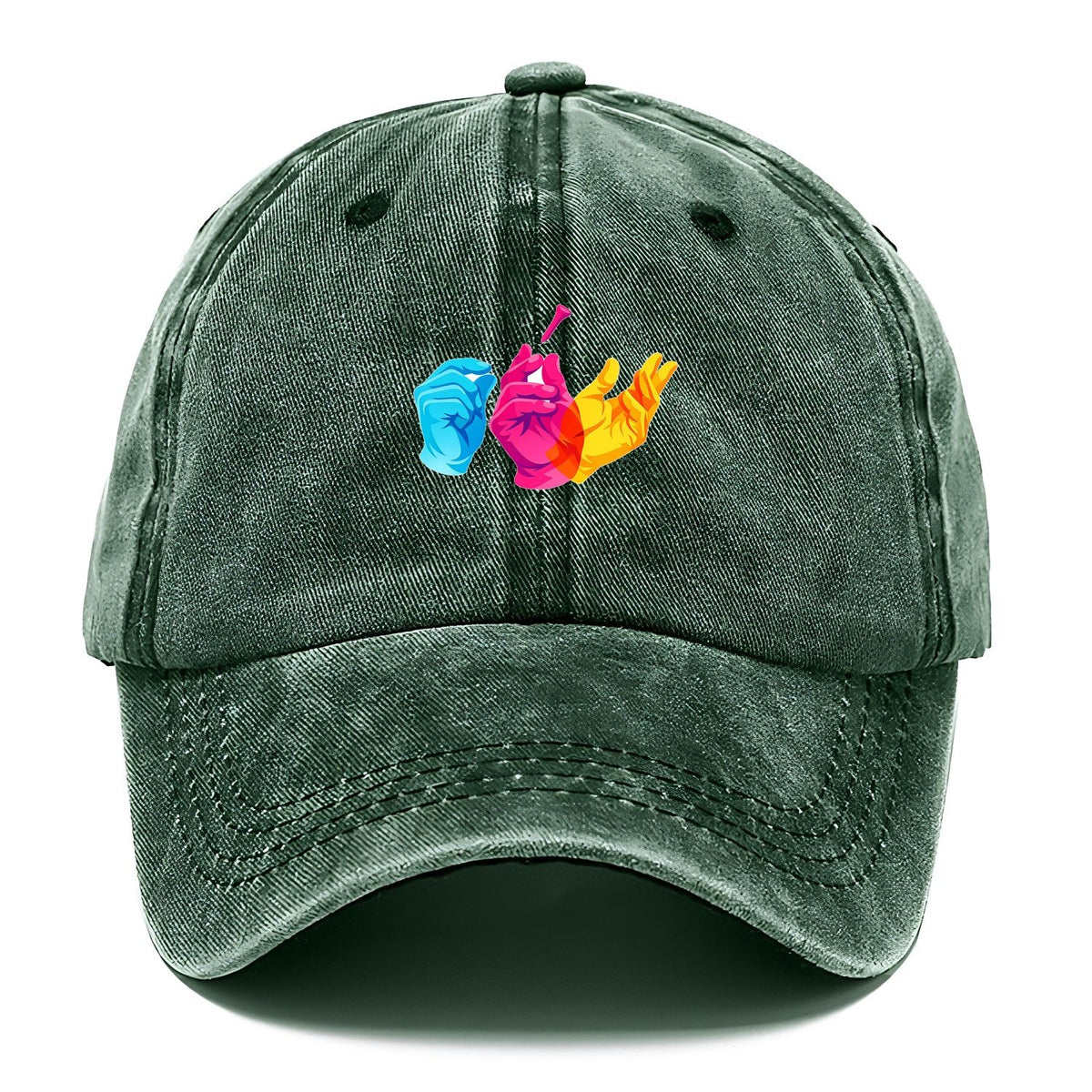 Golf Tee Hand Signs Classic Cap – Forest Mist