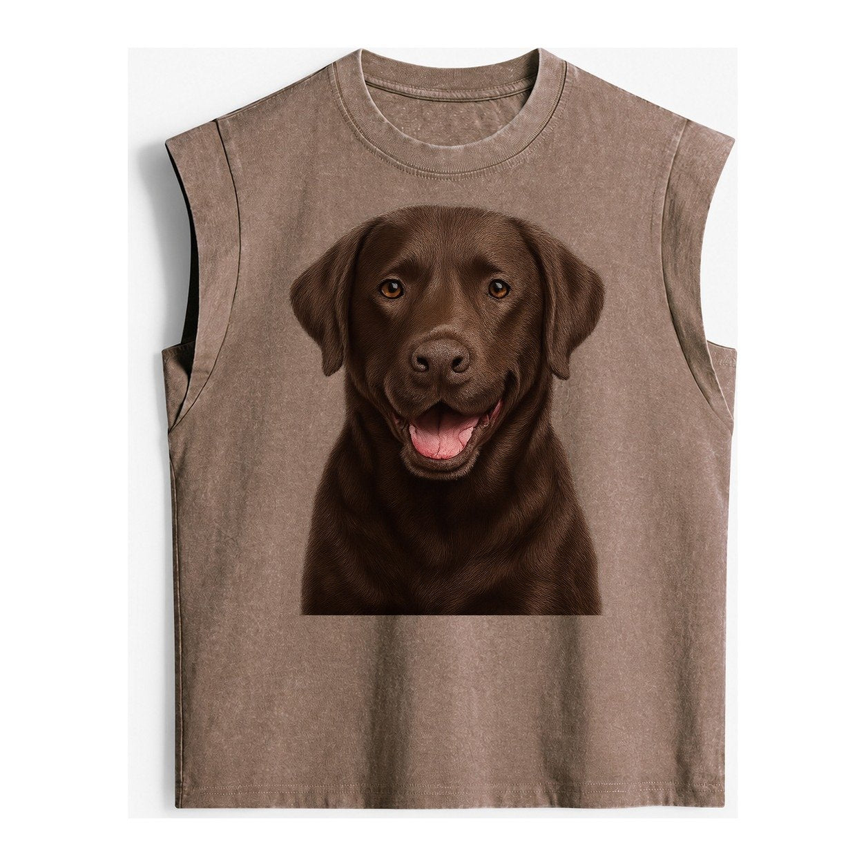 Labrador Friendly Family Vintage Washed Tank – Brown
