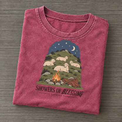 Showers Of Blessing The Counting Gate Vintage T-shirt – Raspberry