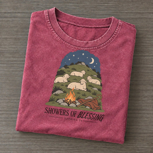 Showers Of Blessing The Counting Gate Vintage T-shirt – Raspberry