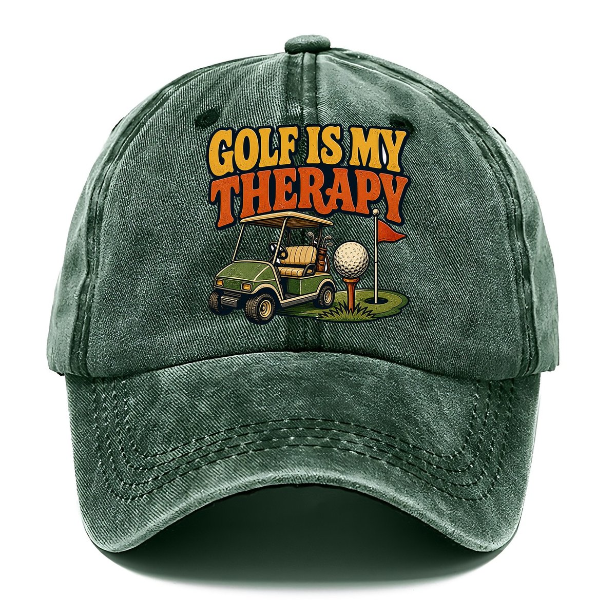 Golf Is My Therapy Classic Cap – Forest Mist