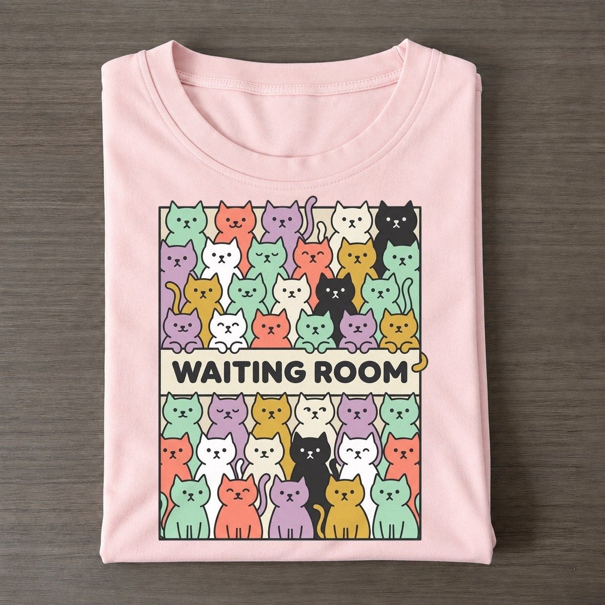 Waiting Room Overcatted Classic T-shirt – Pink