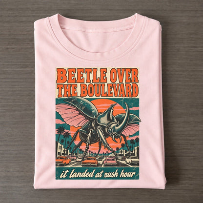 Beetle Over The Boulevard Drive In Monsters Classic T-shirt – Pink