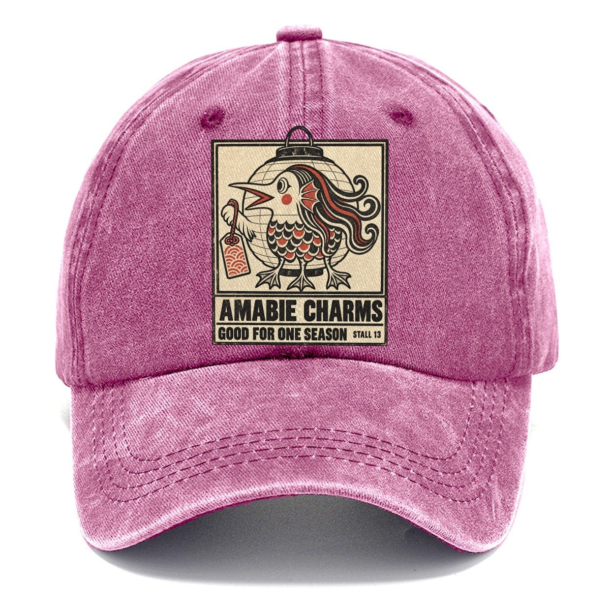 Amabie Charms Yokai Night Market Classic Cap – Dusty Rose