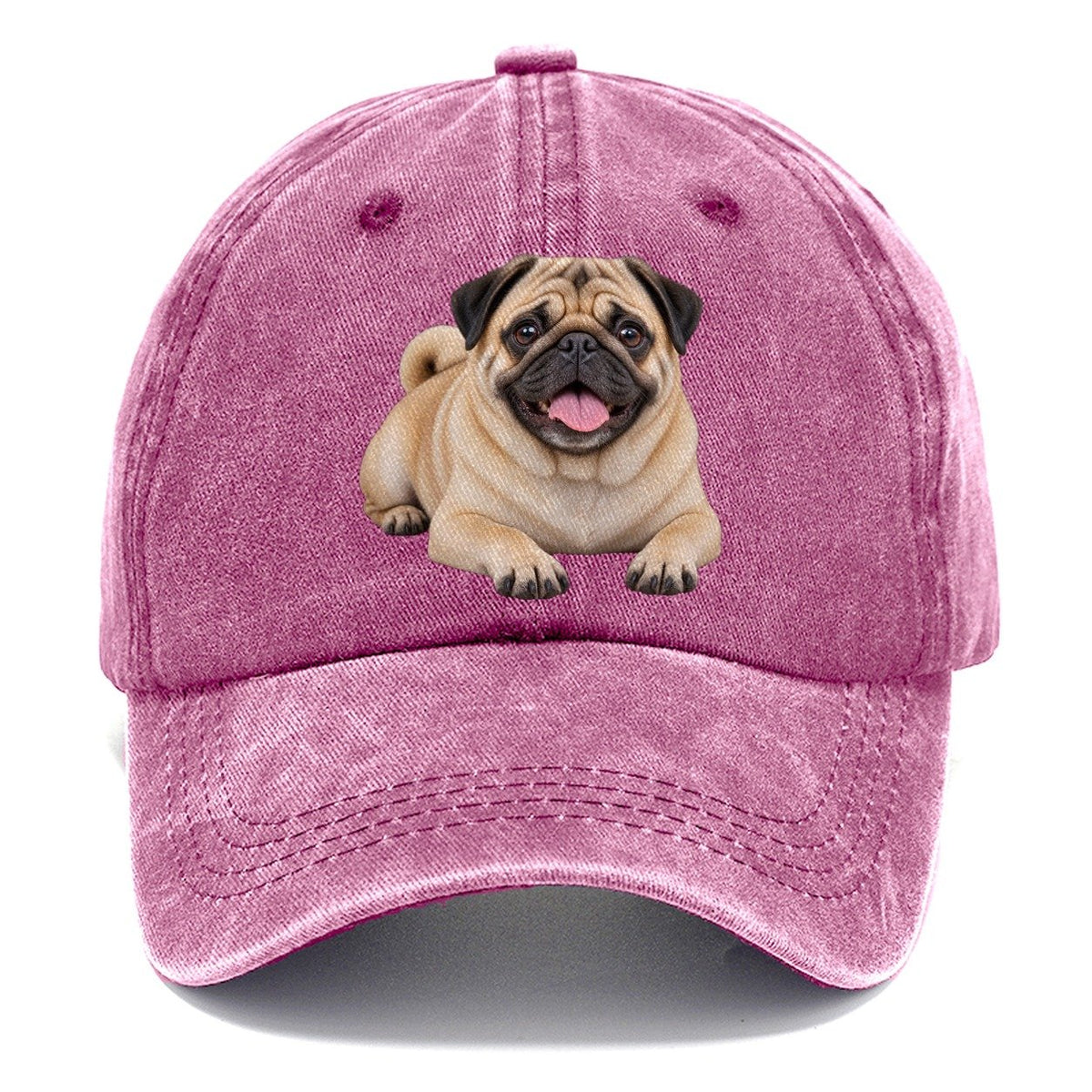 Pug Lying Down Top Breeds Classic Cap – Dusty Rose