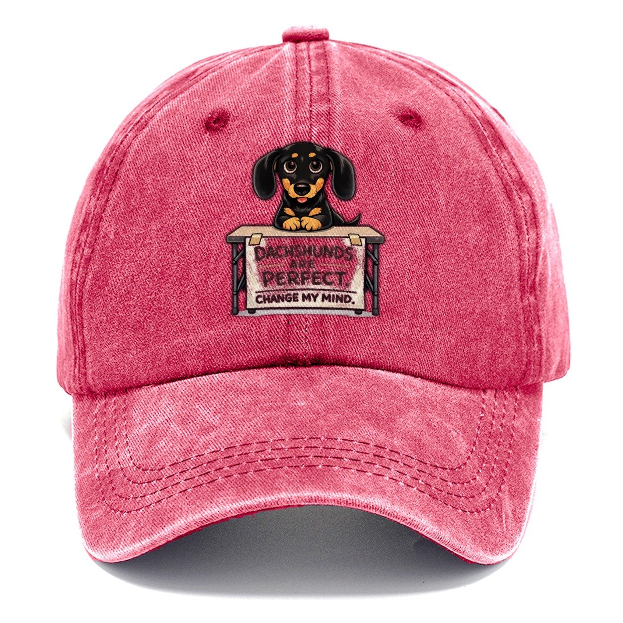 Dachshund Debate Classic Cap – Pomegranate Blush