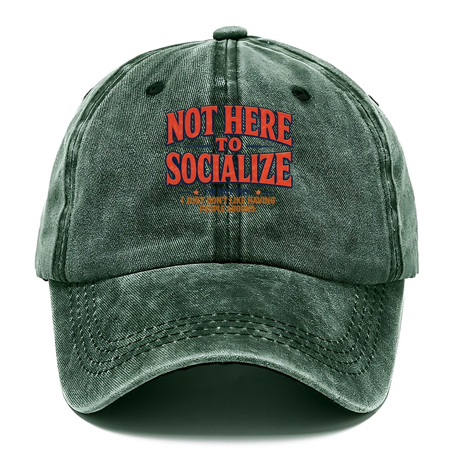 Not Here To Socialize Classic Cap – Forest Mist