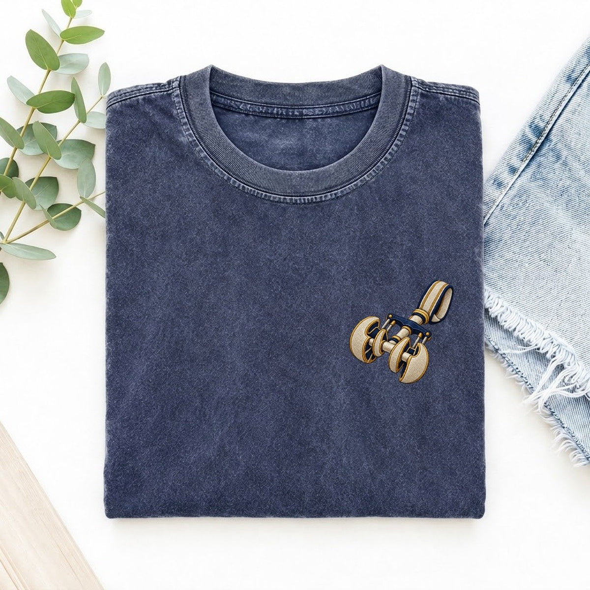 Climbing Cam Four Lobes Left Chest Thread Signatures II Left Chest Vintage T-shirt – Blue