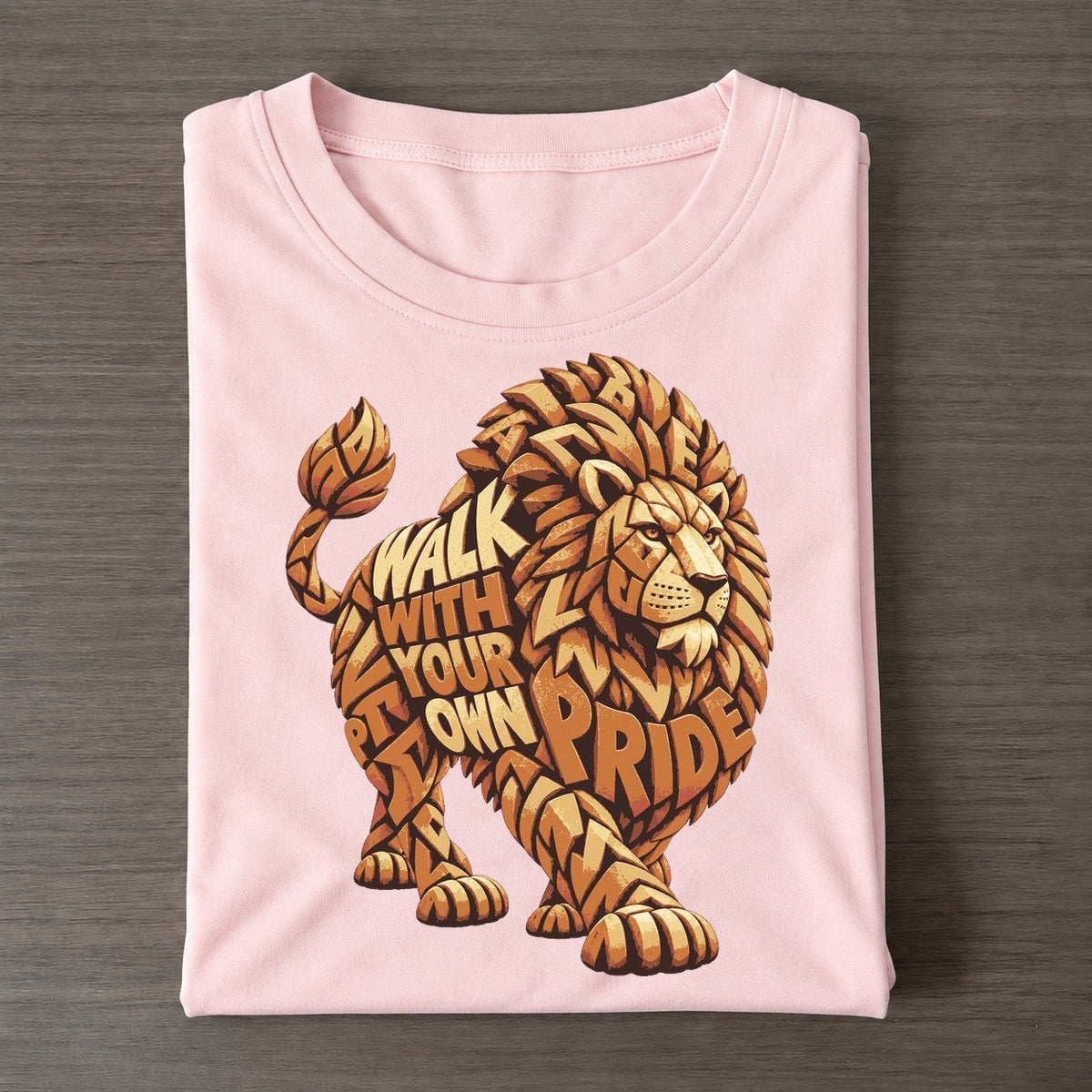 Lion Horizon Walk Letter Sculpture Classic T-shirt – Pink