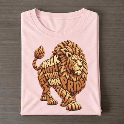 Lion Horizon Walk Letter Sculpture Classic T-shirt – Pink
