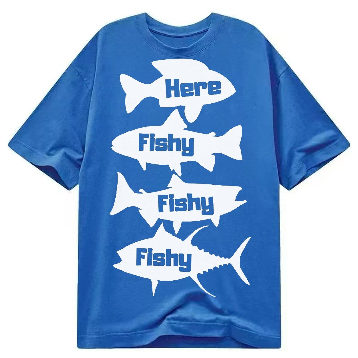 Here Fishy Fishy Fishy Classic T-shirt – Blue