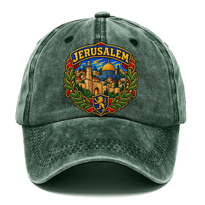 Skyline With Jerusalem Arc Jerusalem Classic Cap – Forest Mist