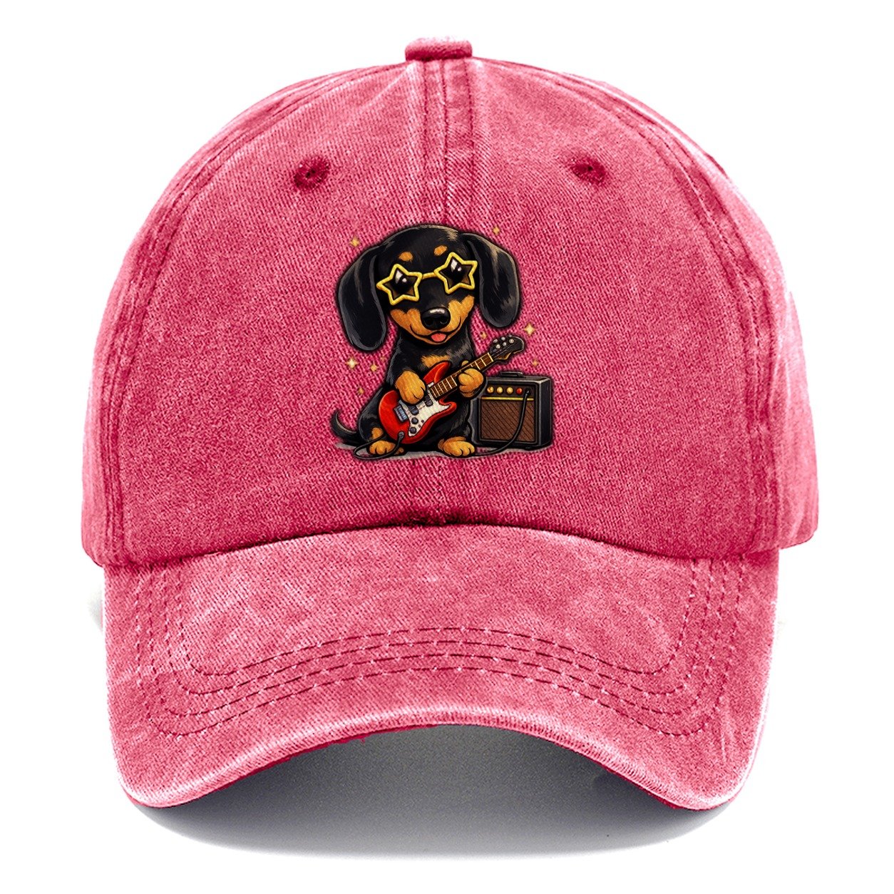 Dachshund Rockstar Classic Cap – Pomegranate Blush