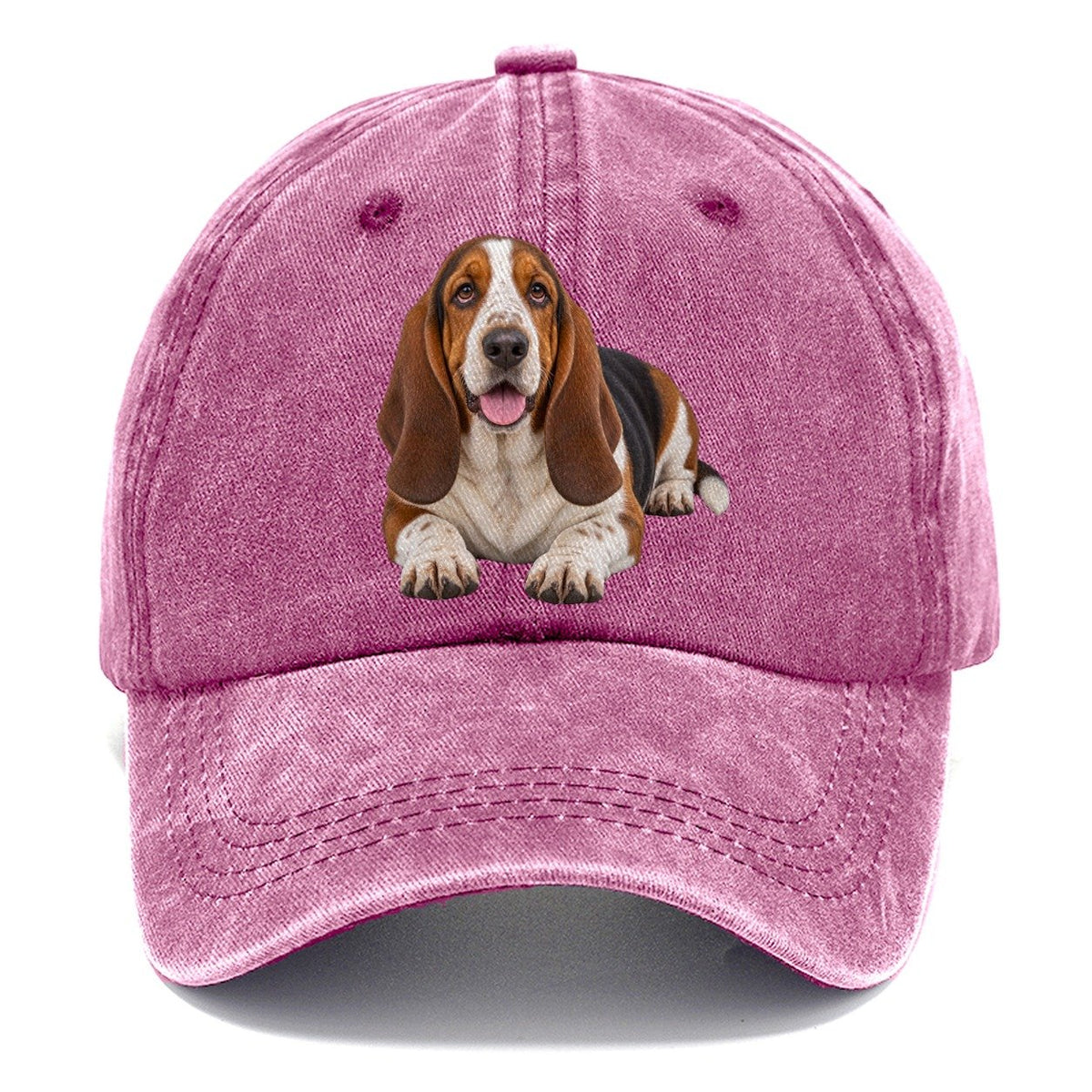 Basset Hound Lying Down Top Breeds Classic Cap – Dusty Rose