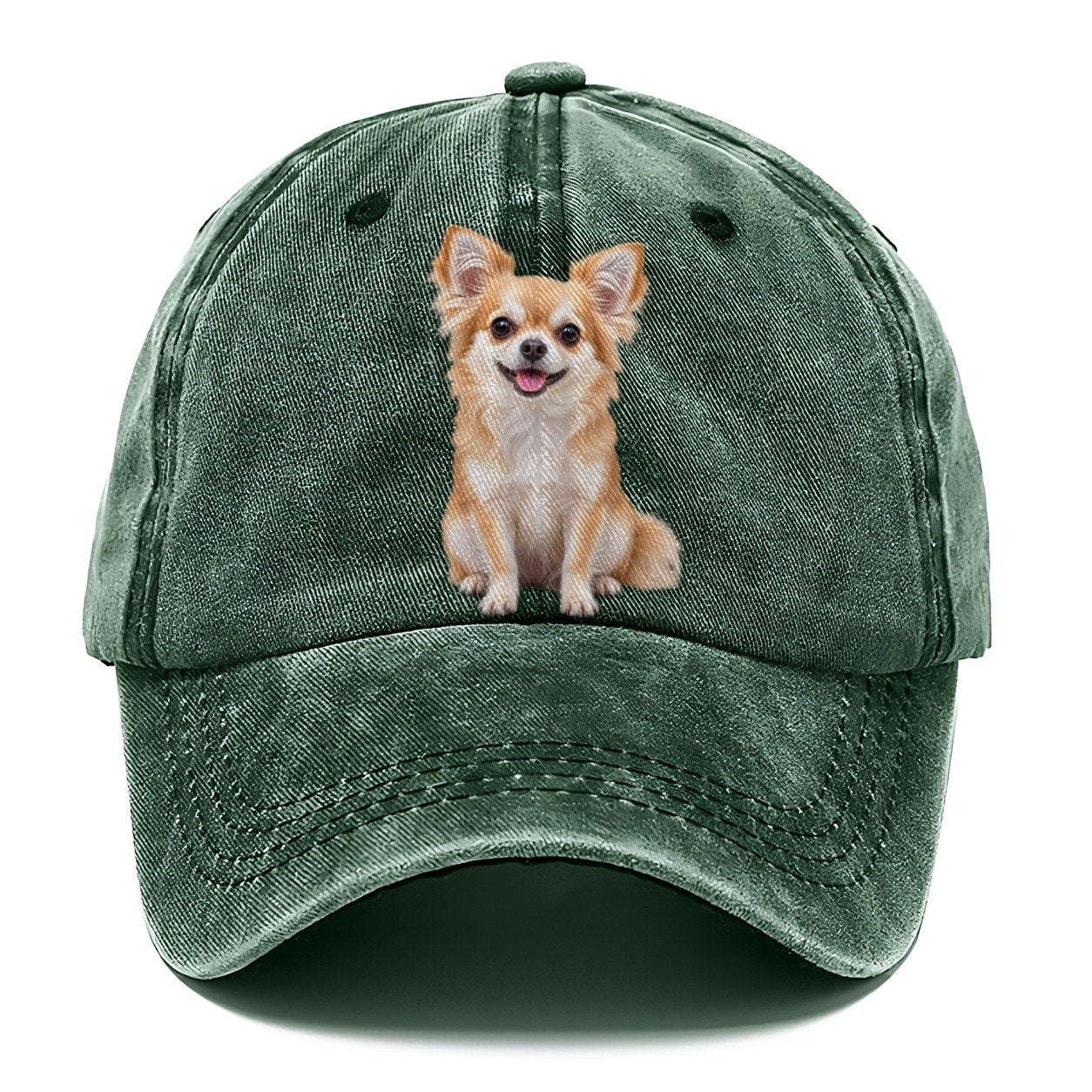 Chihuahua Sitting Top Breeds Classic Cap – Forest Mist