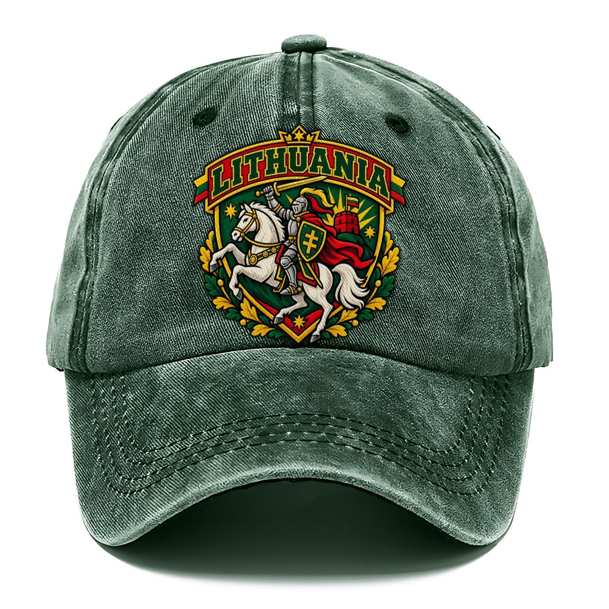 Lithuania Retro Badge Country Logos Classic Cap – Forest Mist
