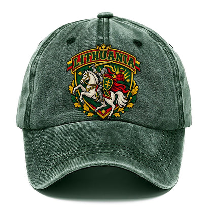Lithuania Retro Badge Country Logos Classic Cap – Forest Mist
