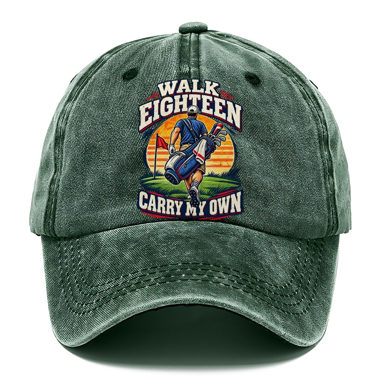 Walk Eighteen Carry My Own Golf Life Classic Cap – Forest Mist