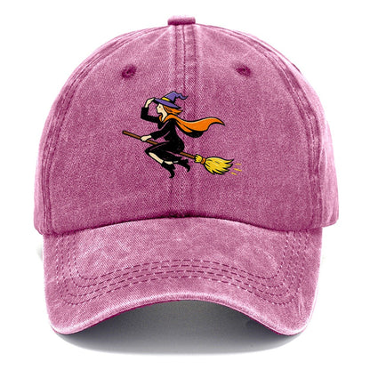 Flying Witch on Broomstick Classic Cap – Dusty Rose