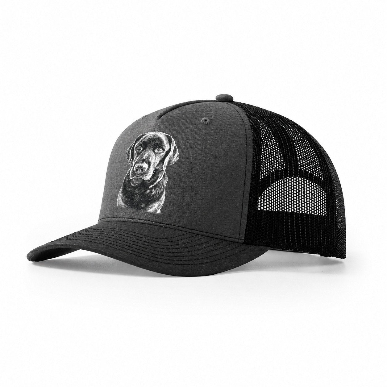 Black Labrador Trucker Hat – Dark Grey-Black