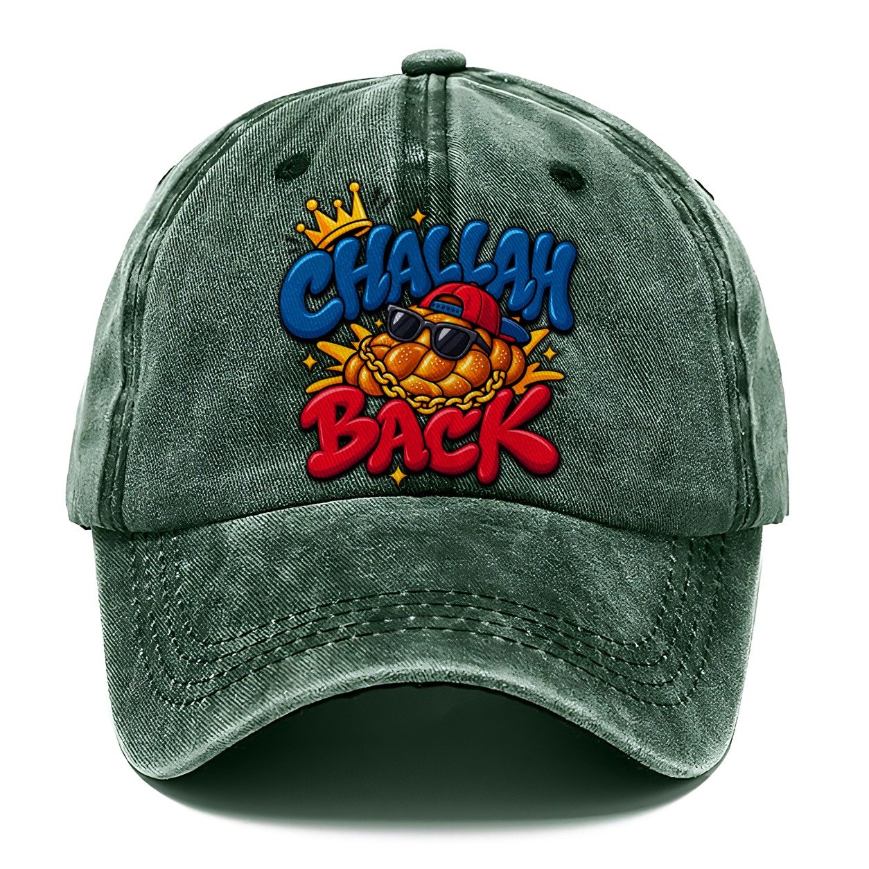 Challah Back Retro Judaism Heritage Classic Cap – Forest Mist