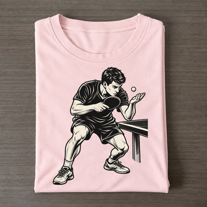 Table Tennis Low Toss Serve Global Sports Ink Figures Classic T-shirt – Pink