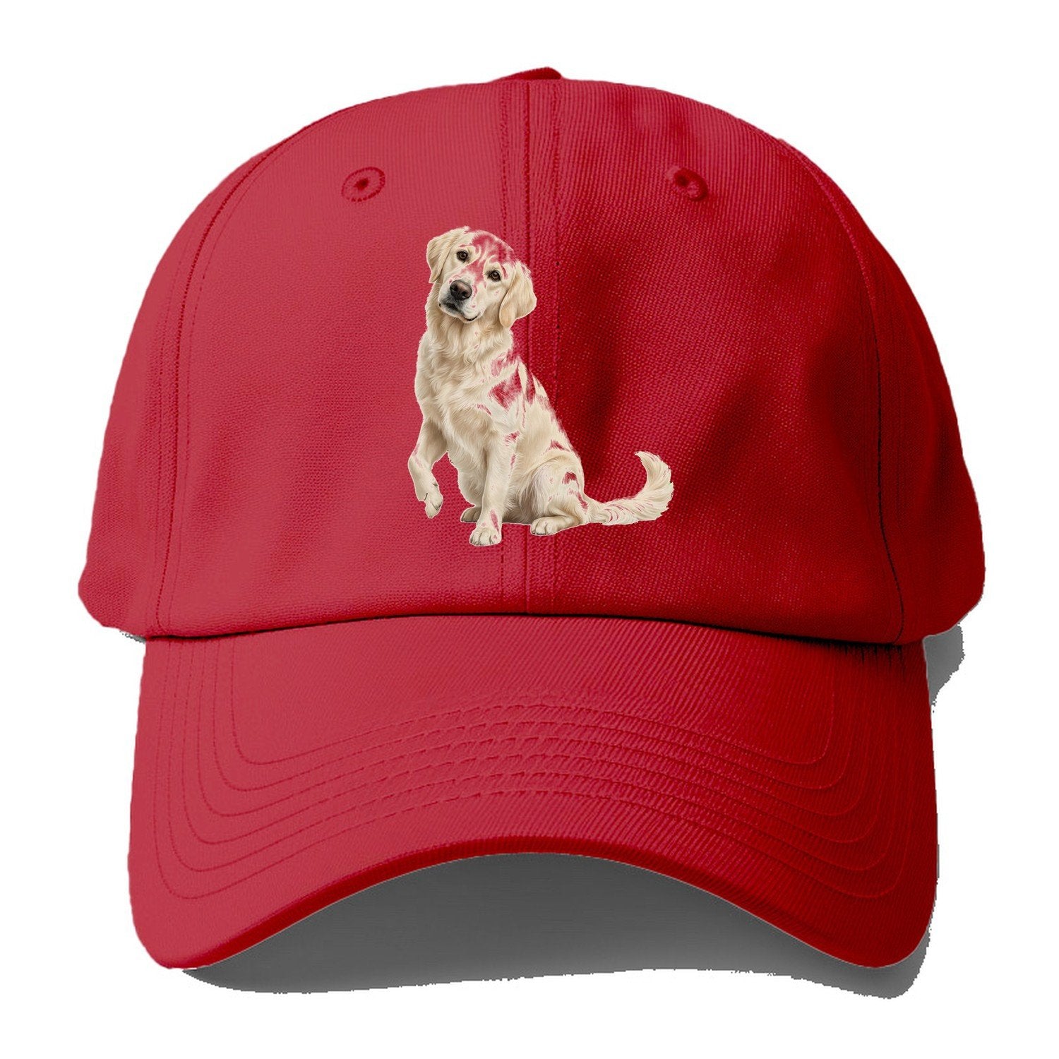 Seated Golden Baseball Cap – Red