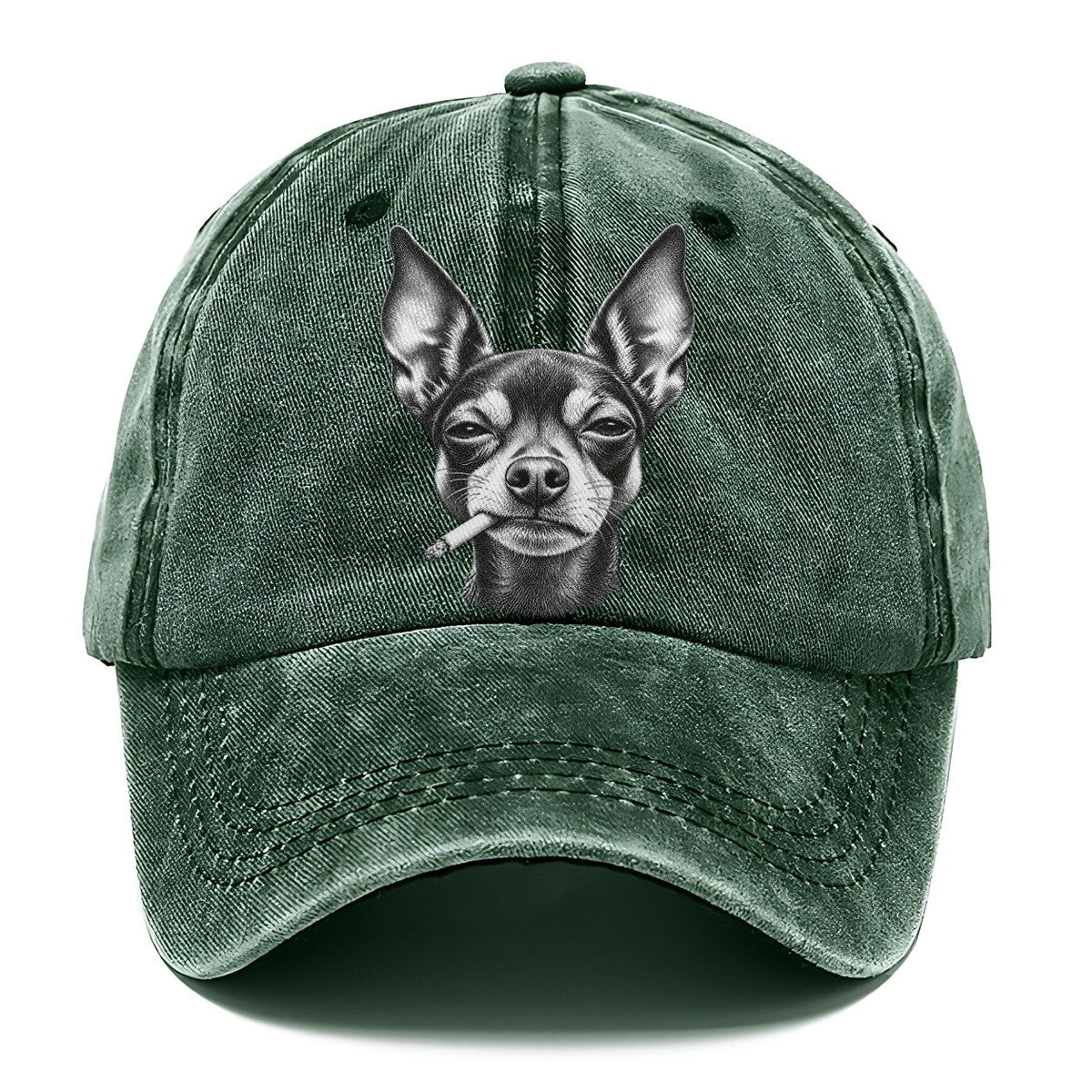 Miniature Pinscher Smoking Dogs Classic Cap – Forest Mist
