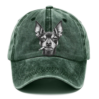 Miniature Pinscher Smoking Dogs Classic Cap – Forest Mist