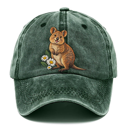 Quokka And Coastal Daisy Australia Cultural Icons Classic Cap – Forest Mist