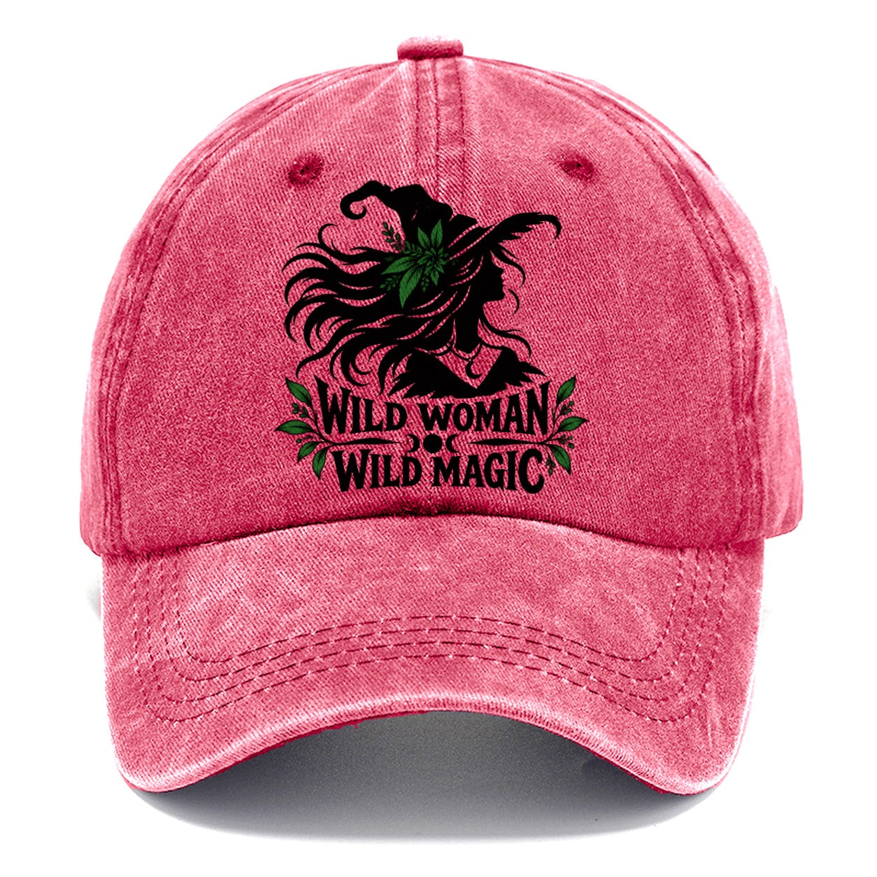 Wild Woman Wild Magic Slogan Witch Magic Classic Cap – Pomegranate Blush