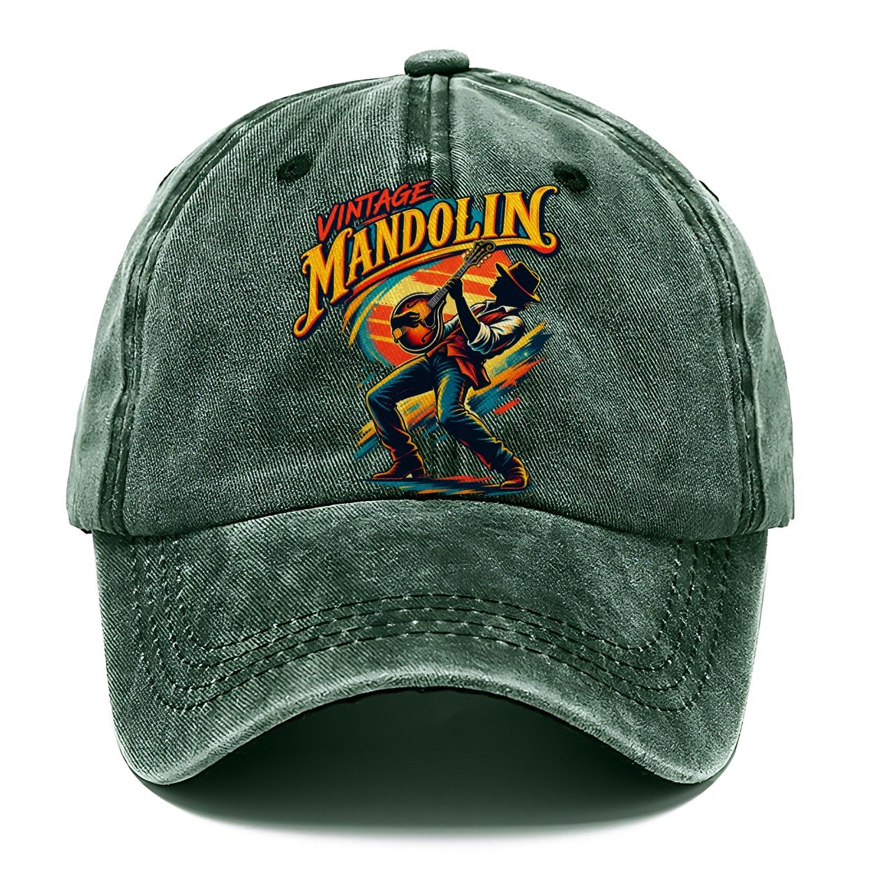 Vintage Mandolin Music Instruments Classic Cap – Forest Mist