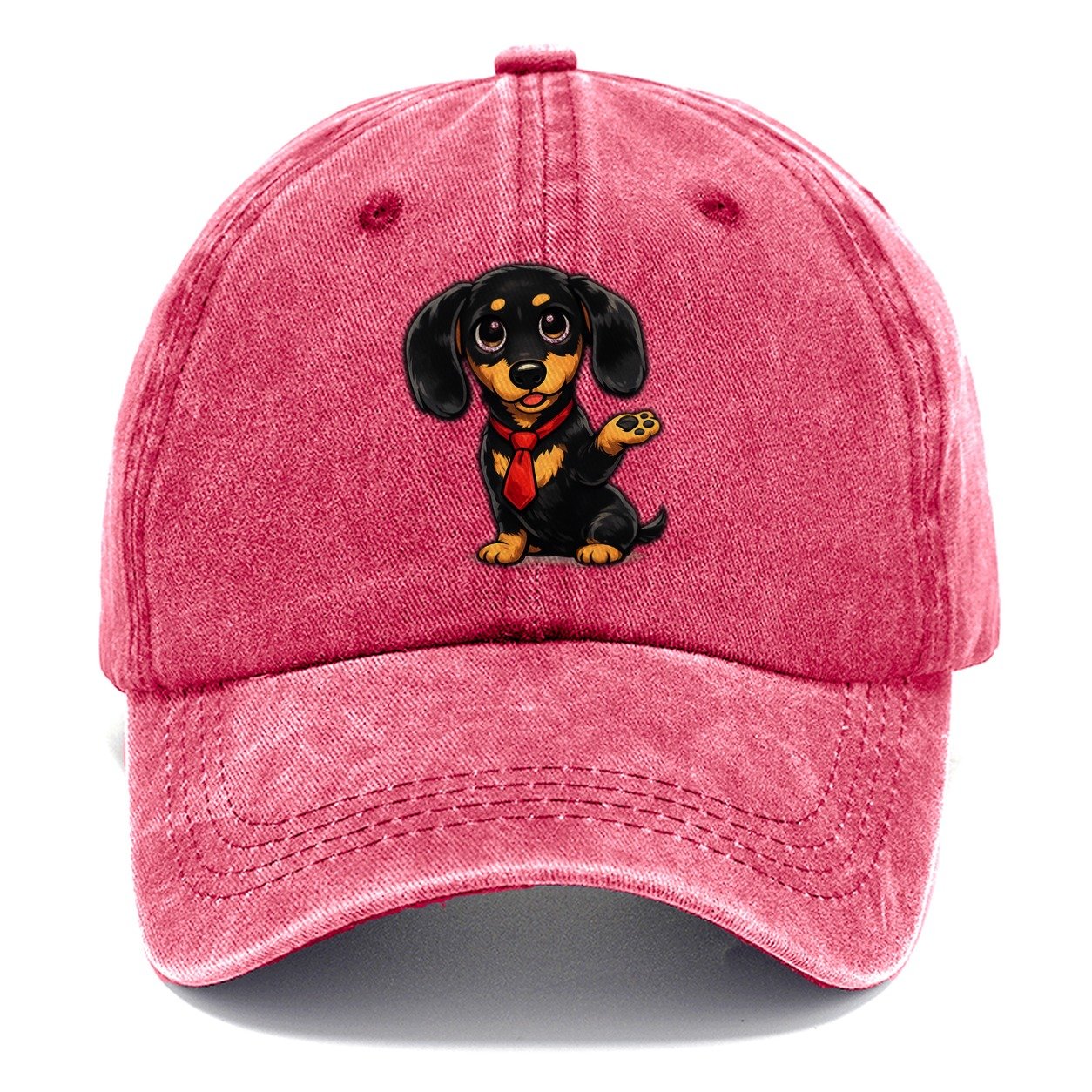 Dachshund Tie Classic Cap – Pomegranate Blush