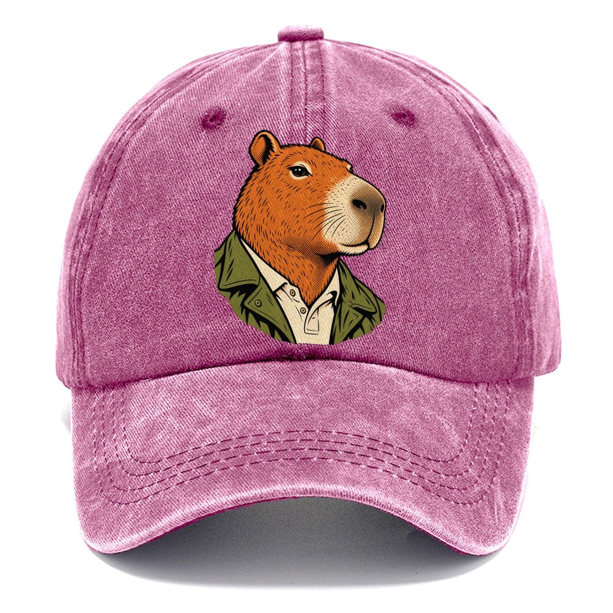 Capybara in Green Jacket Classic Cap – Dusty Rose