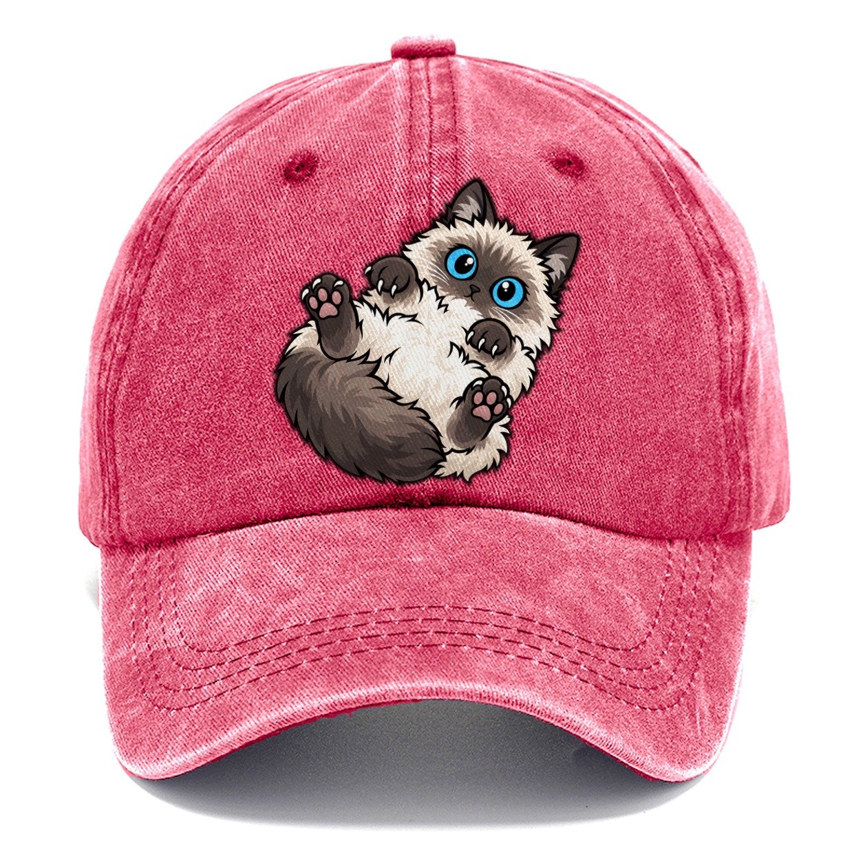 Ragdoll Flopped Peeking Cats Classic Cap – Pomegranate Blush