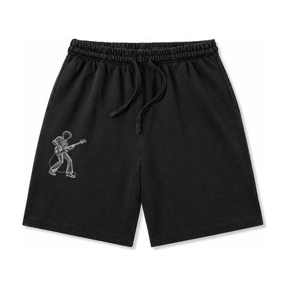 Bass Guitarist Slap Technique Washed Shorts – Black