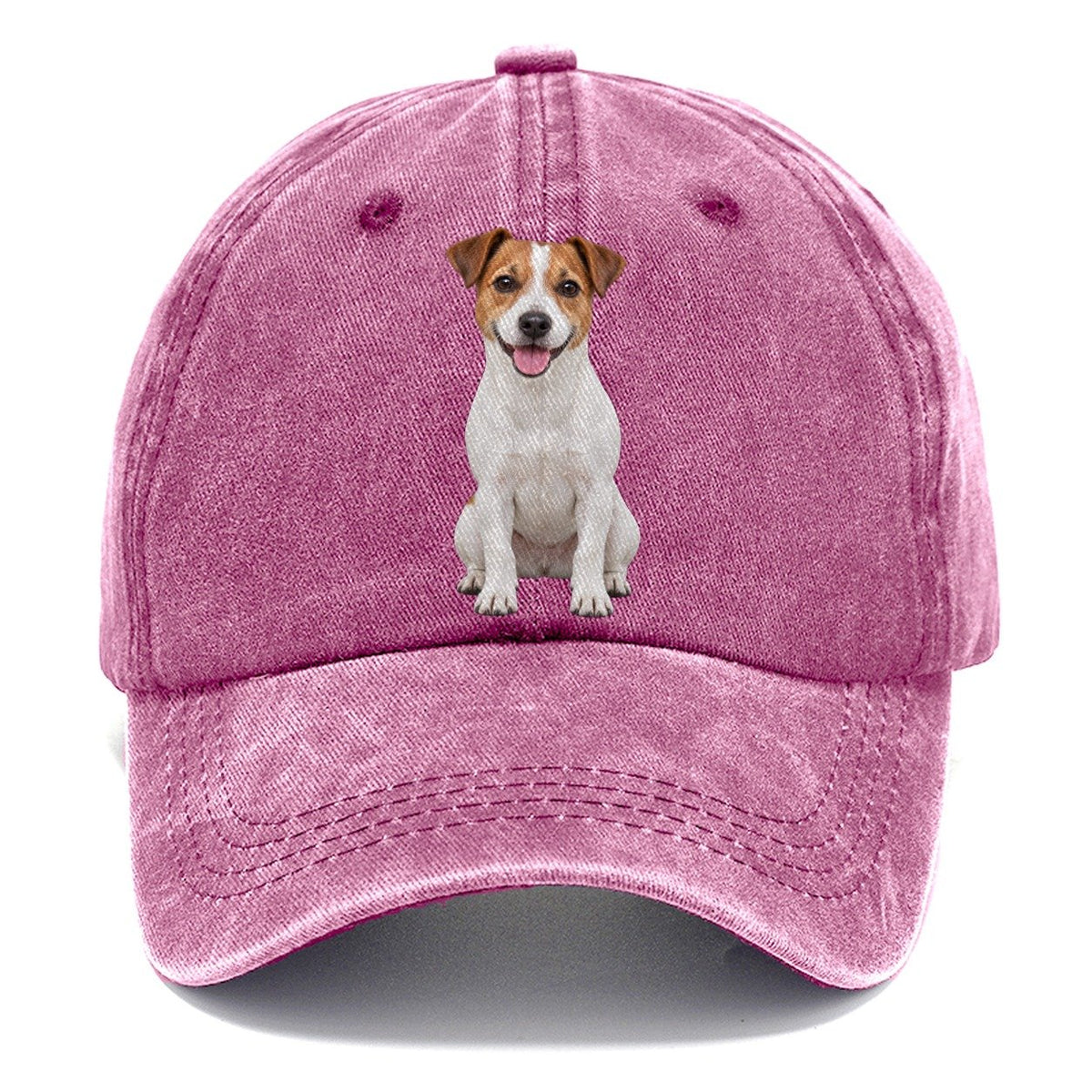 Jack Russell Terrier Sitting Top Breeds Classic Cap – Dusty Rose