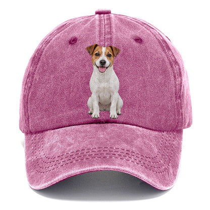Jack Russell Terrier Sitting Top Breeds Classic Cap – Dusty Rose