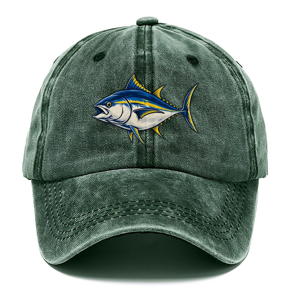 Tuna Silhouette Fishing Elegant Classic Cap – Forest Mist