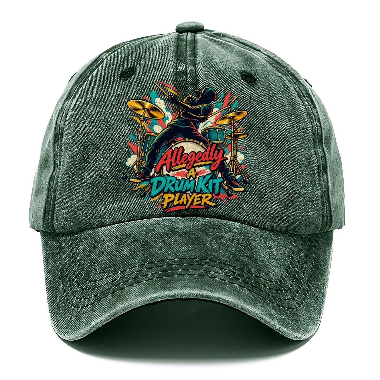 Allegedly A Drum Kit Player Music Instruments Classic Cap – Forest Mist